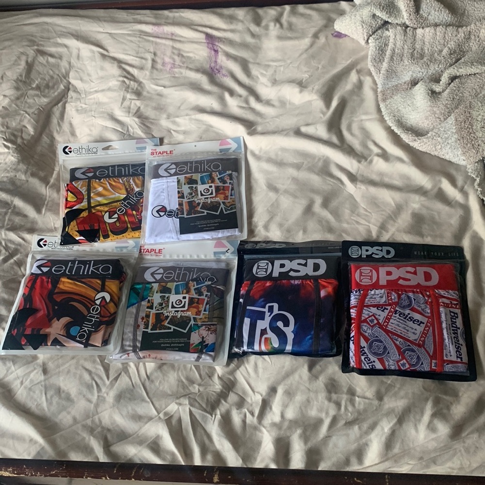 I’m selling ethikas and psd underwear for $16 each or $100 for all 6